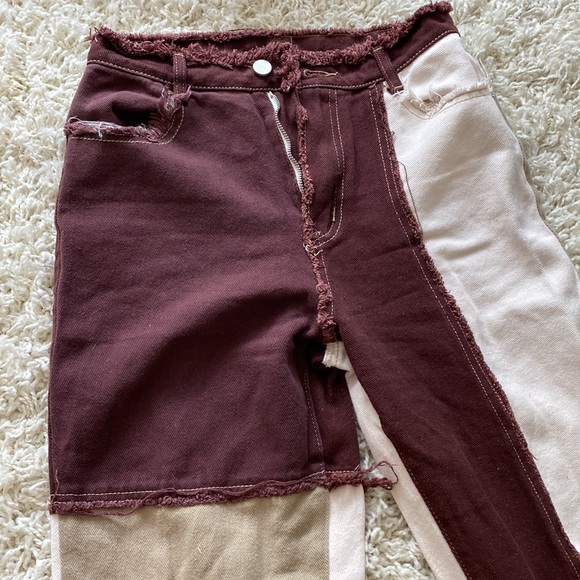 Shein patchwork brown jeans - Picture 2 of 3